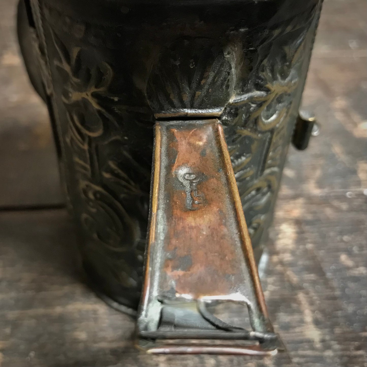 North European Repoussé Brass Candle Lantern c.1750
