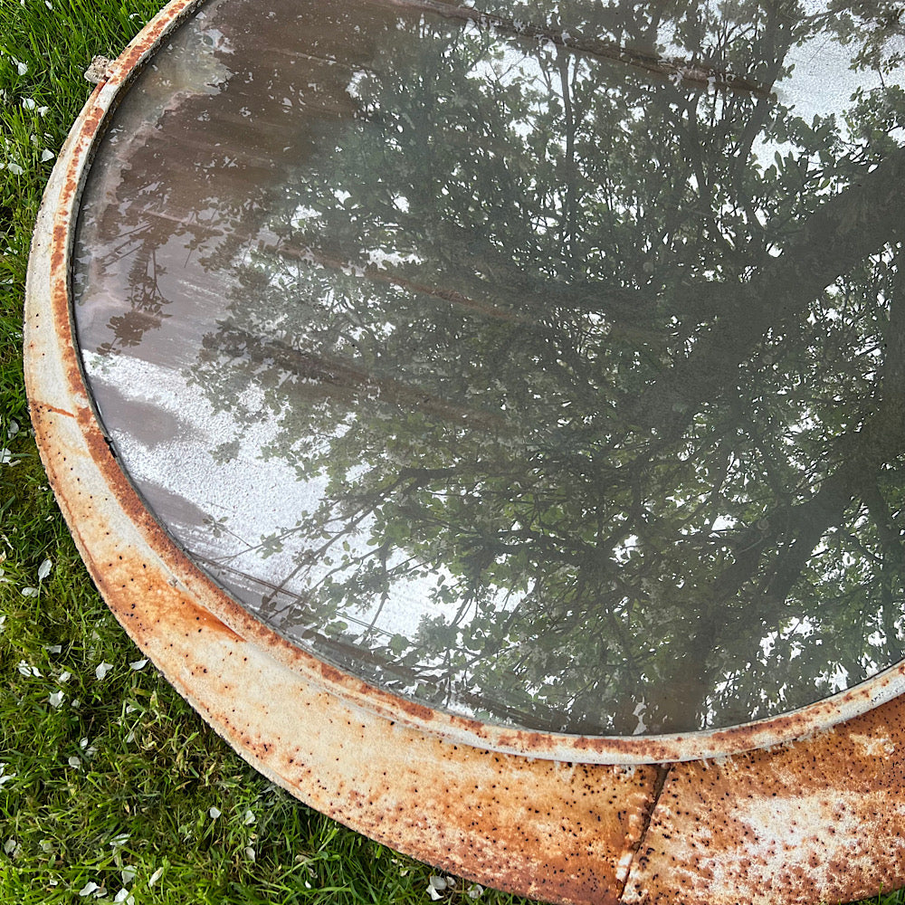 Industrial Convex Czech Railway Mirror Mid 20th Century