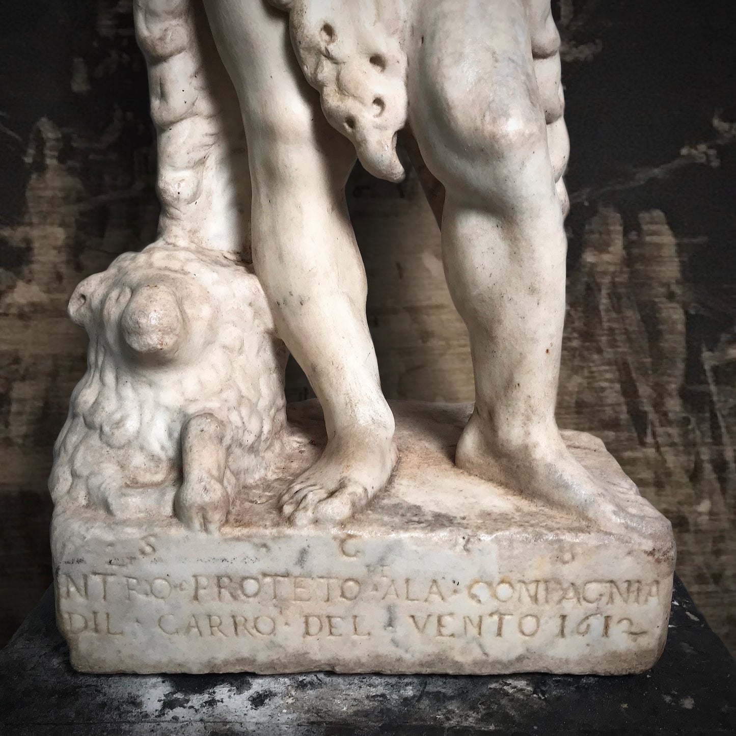 Late Renaissance/Early Baroque Florentine ‘Palio Race’ Marble Statue of John the Baptist (Dated 1612)