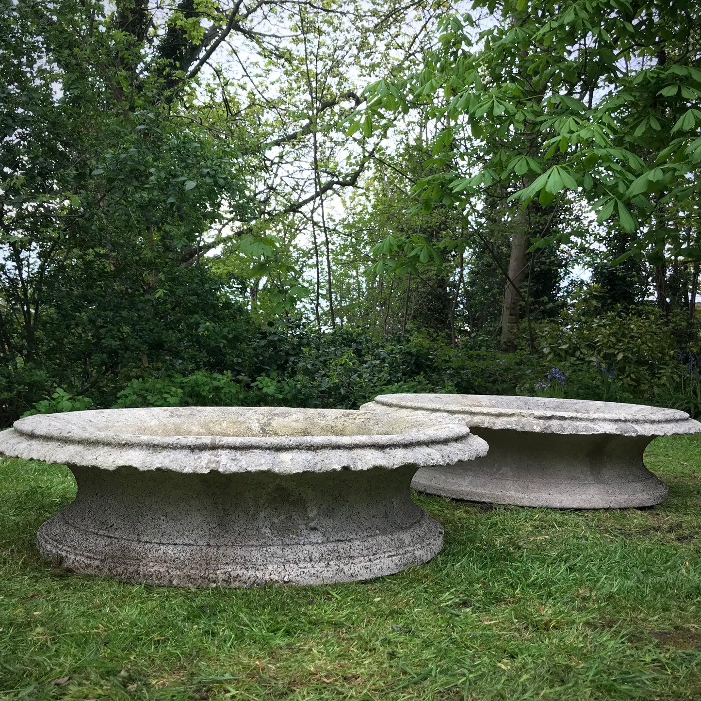 A Grand Scale Pair of Mid-20th Century Tazza Urns