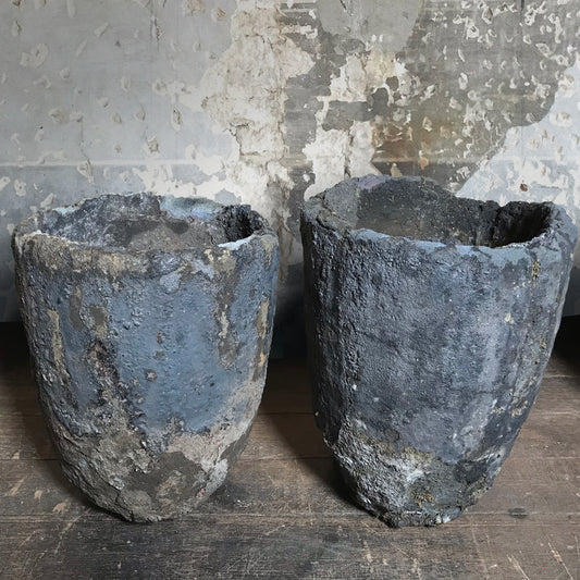 A Pair of Copper Foundry Crucibles