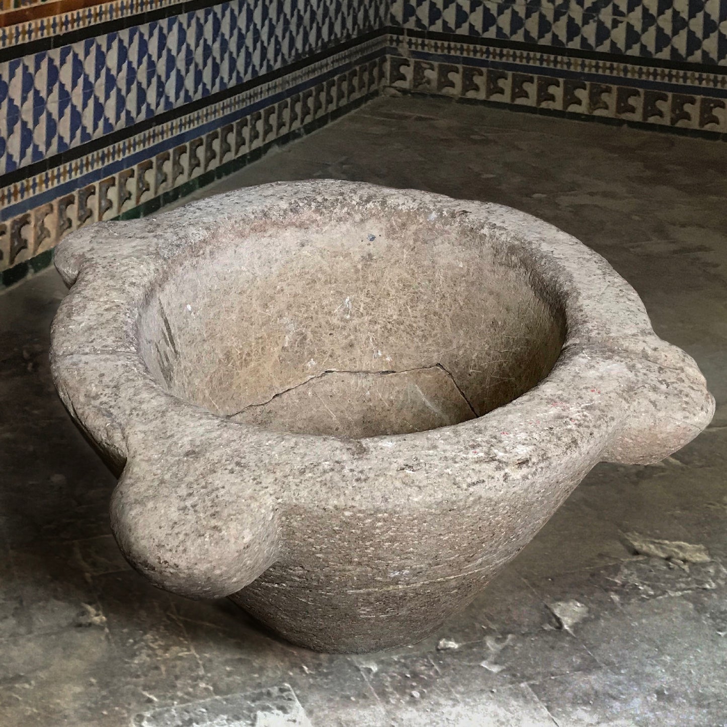 A Monumental Medieval Marble Mortar