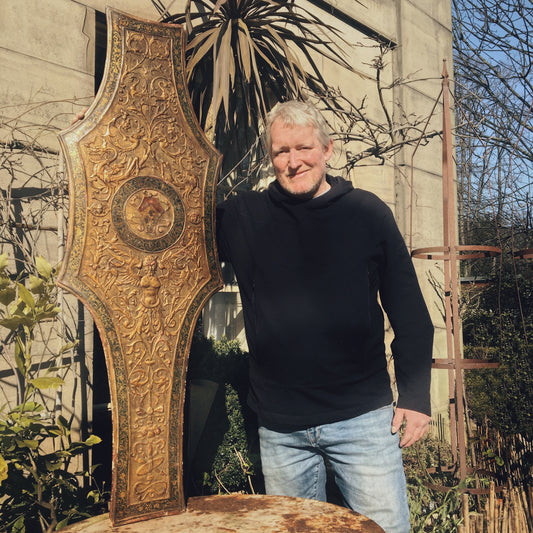 Early 19th c. Italian Renaissance Revival Pastiglia Heraldic Shield