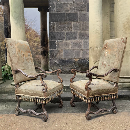 Pair of 19th Century Louis XIV Style Fauteuils