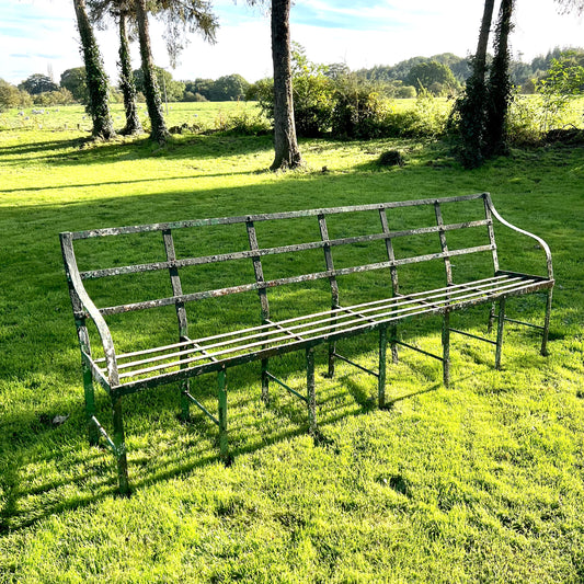 Long Regency Wrought Iron Garden Bench