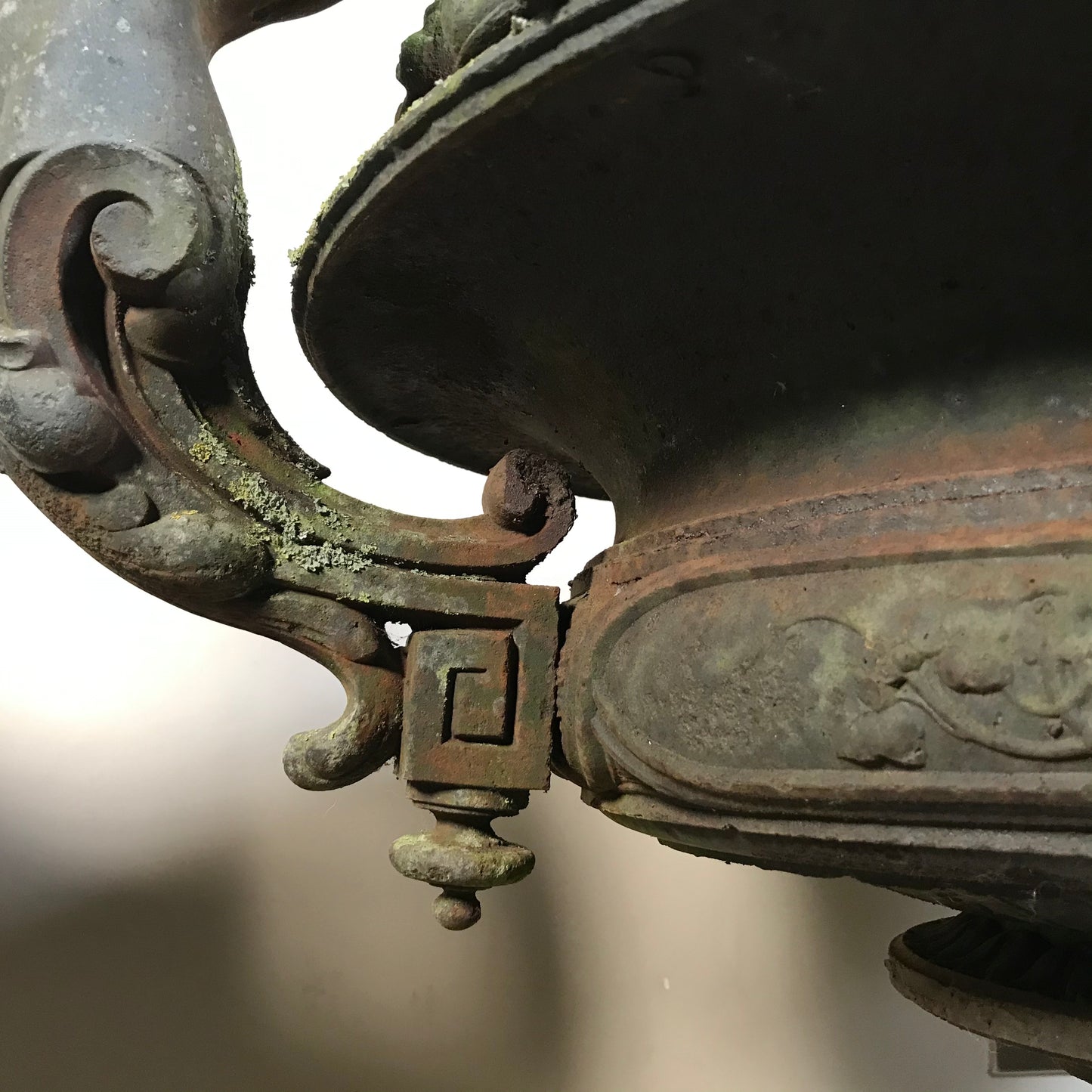 Pair of Grand Scale Cast Iron Urns