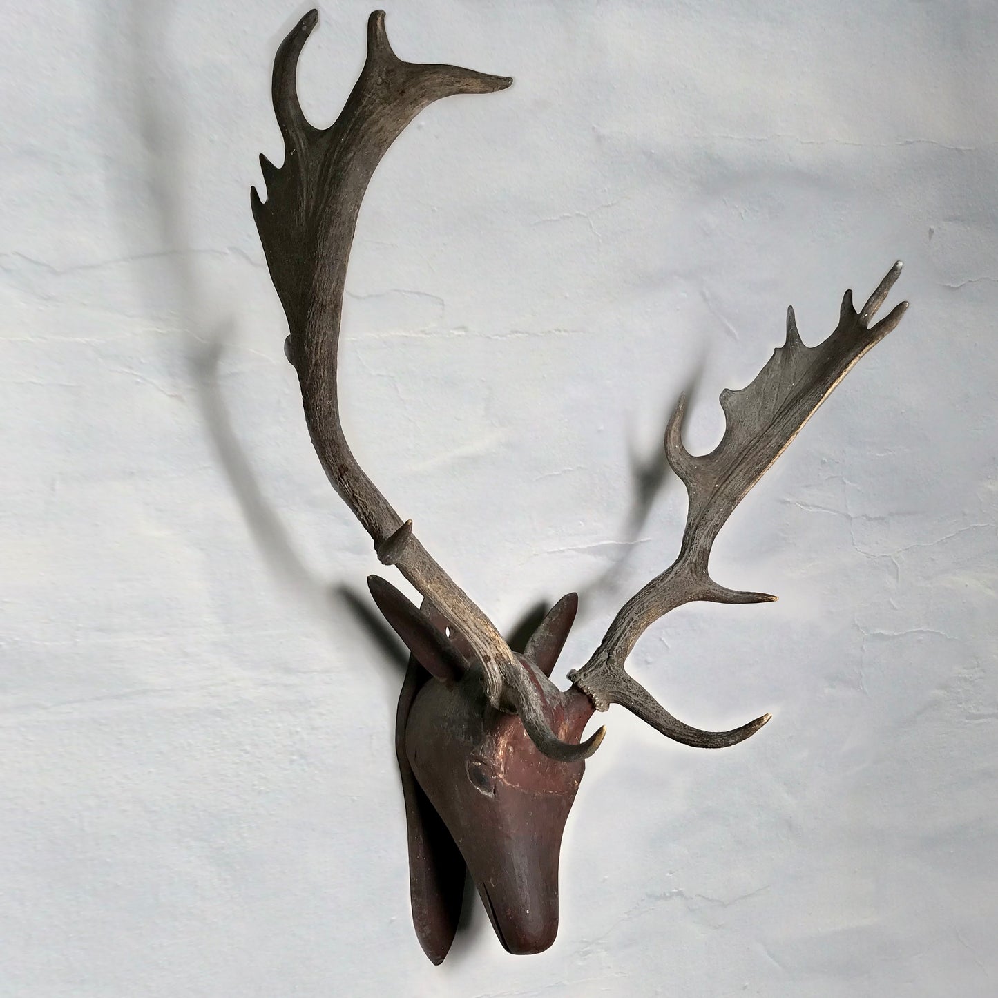 Early Primitive Scandinavian Folk Art Stag’s Head c.1840