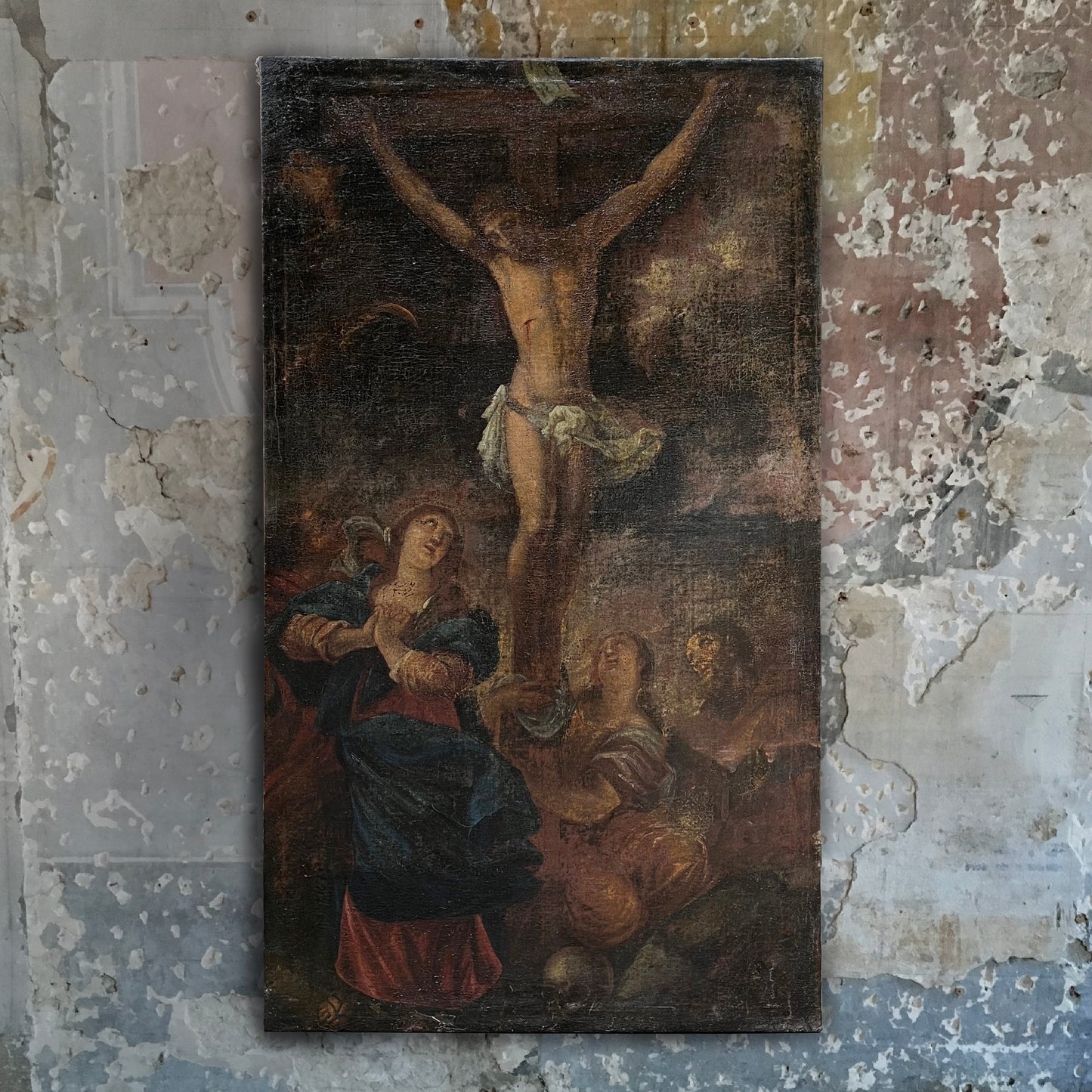 ‘The Crucifixion’ Old Master Oil on Canvas Late 17th/Early 18th Century