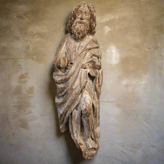 Italian Limewood Carving of Saint Paul with Traces of Original Polychrome, c.1480