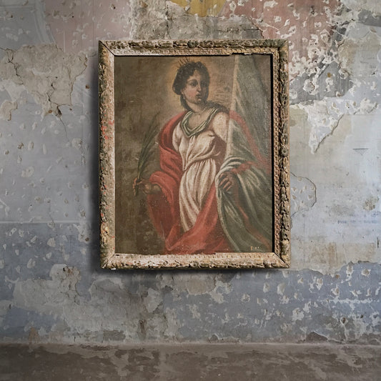 Italian Oil Painting Depicting Saint Rita c.1680