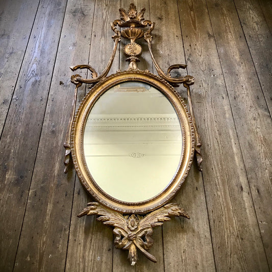 Late 19th Century Classical Style Oval Mirror
