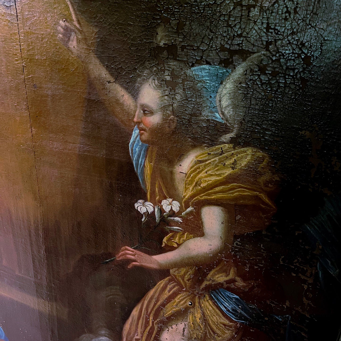 “The Annunciation” Spanish School After Murillo Baroque Oil on Canvas c.1640
