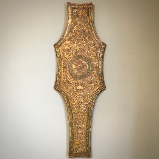 Early 19th c. Italian Renaissance Revival Pastiglia Heraldic Shield