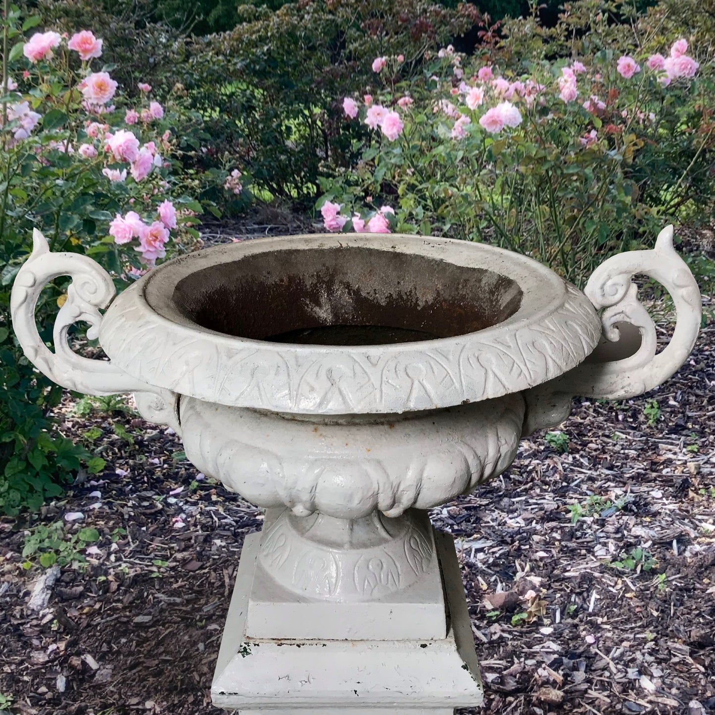 Pair of French Cast Iron Garden Urns c.1880