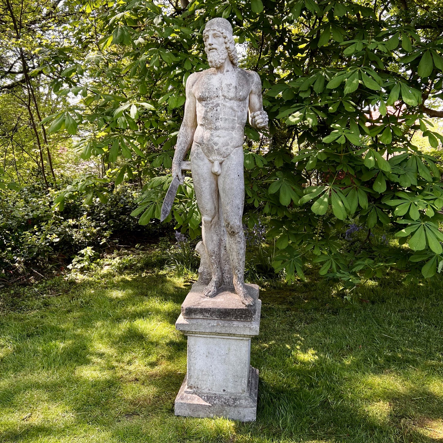 Riace Warrior Statue with Plinth c.1920