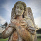 French Limestone Carved Angel Late 19th Century