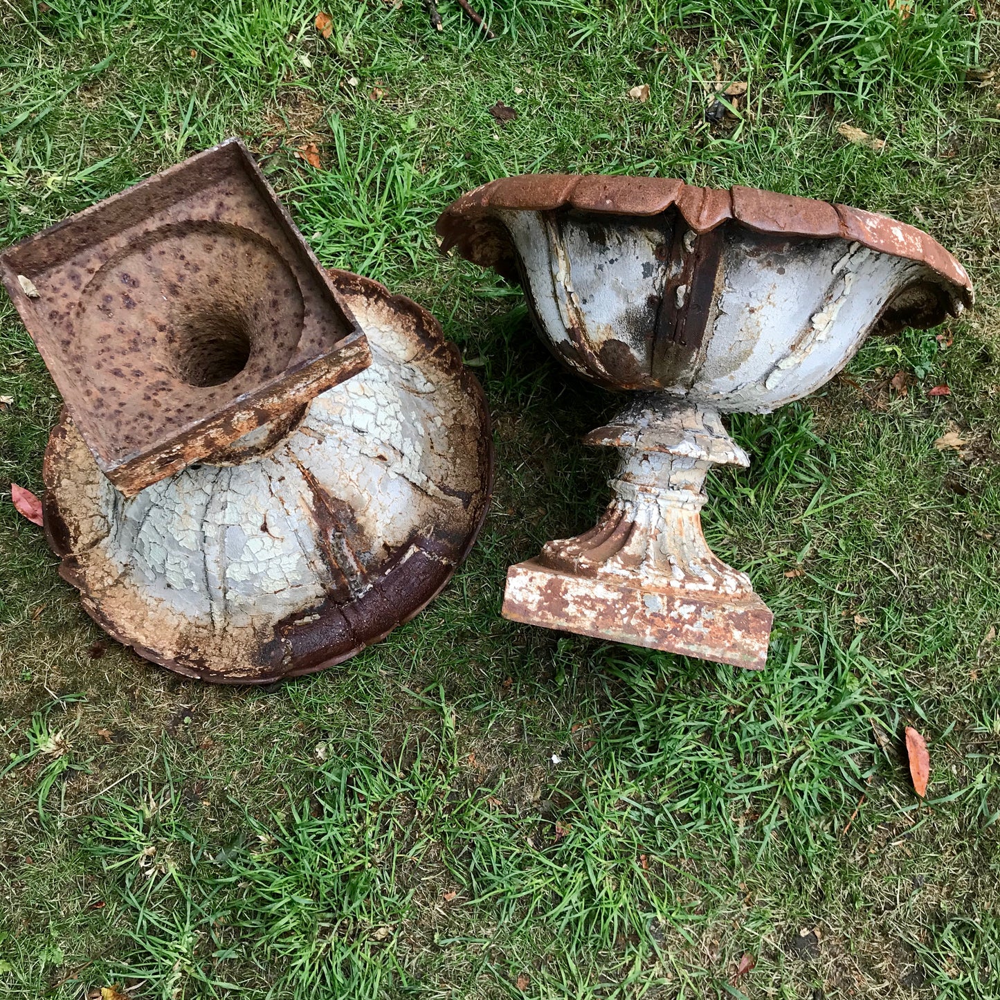 Pair of Handyside Urns with Aesthetic Movement Plinths c.1870