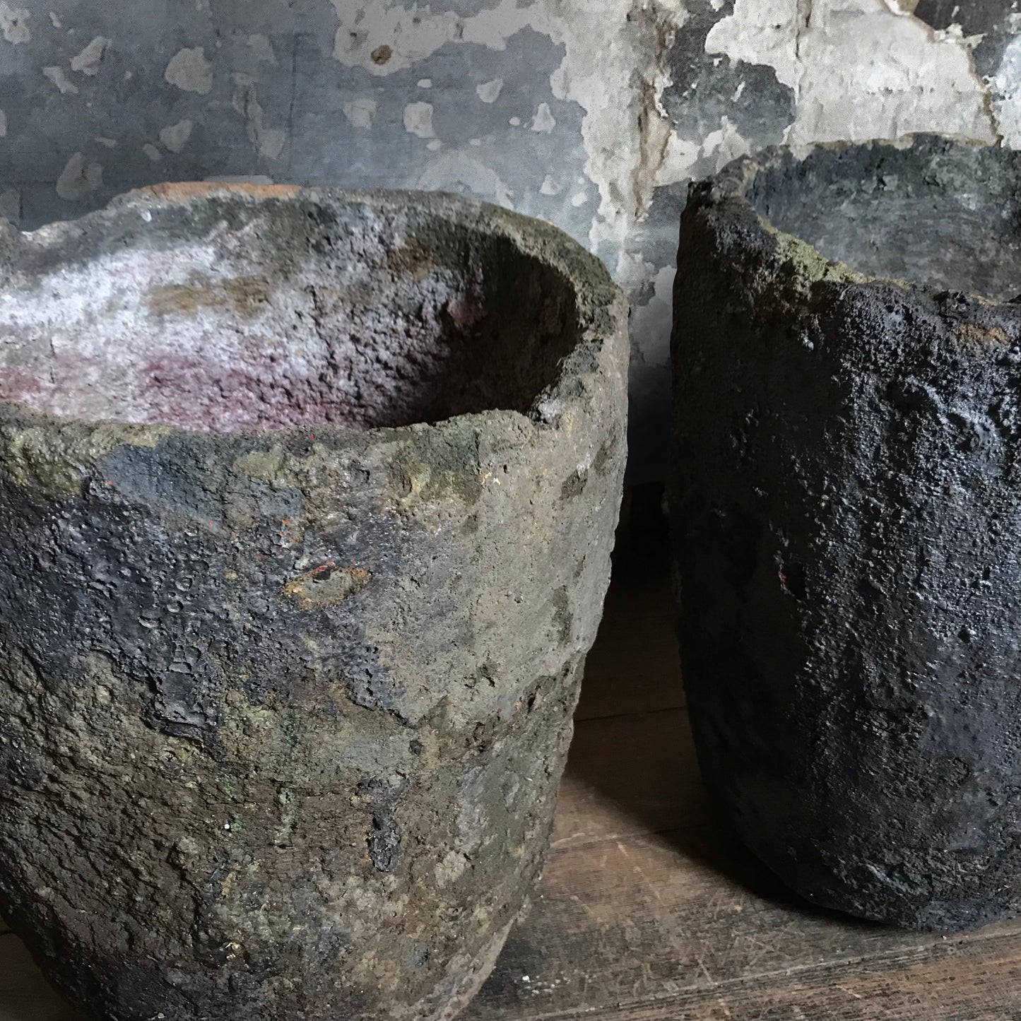 A Pair of Copper Foundry Crucibles