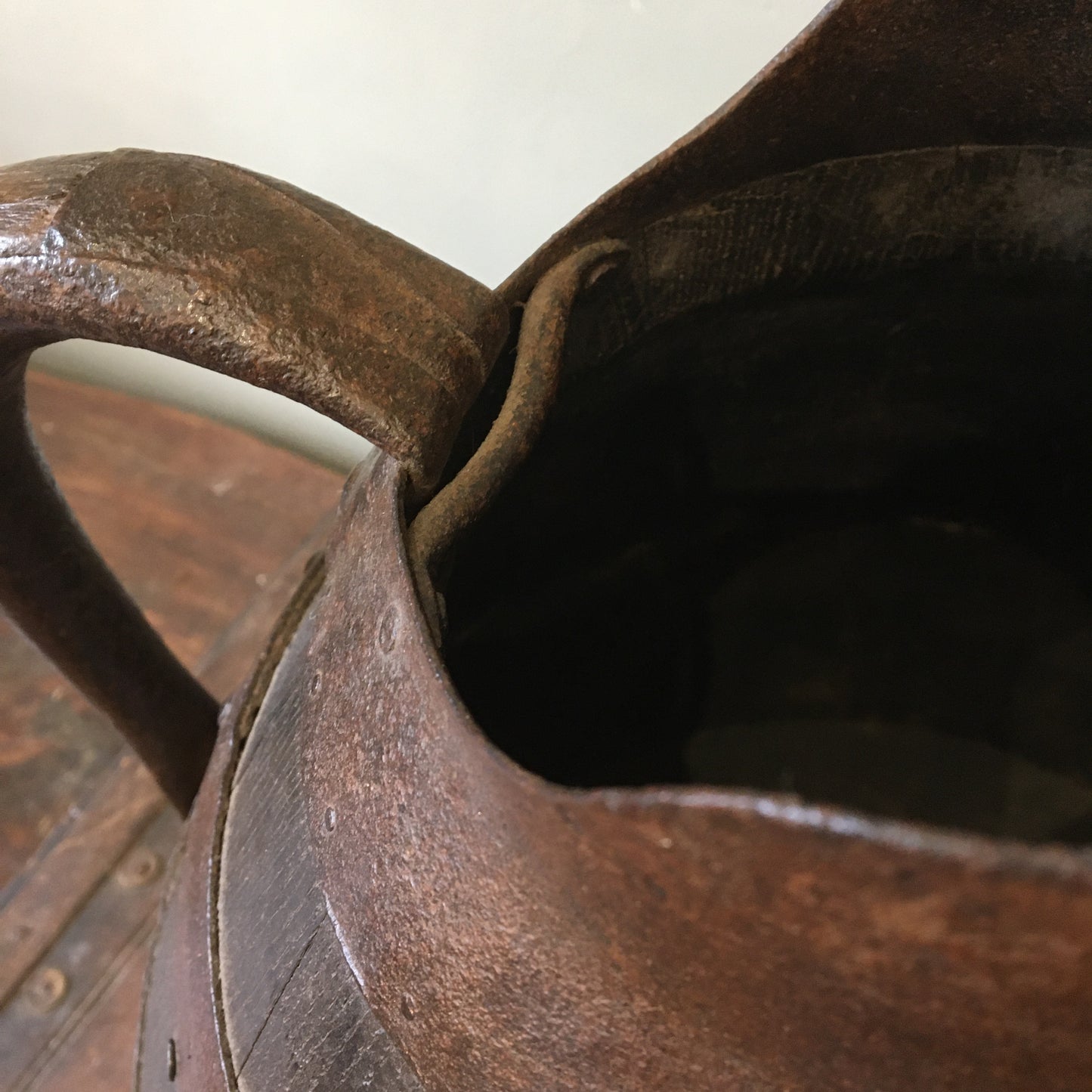 French Coppered Oak Winemakers Jug c.1880