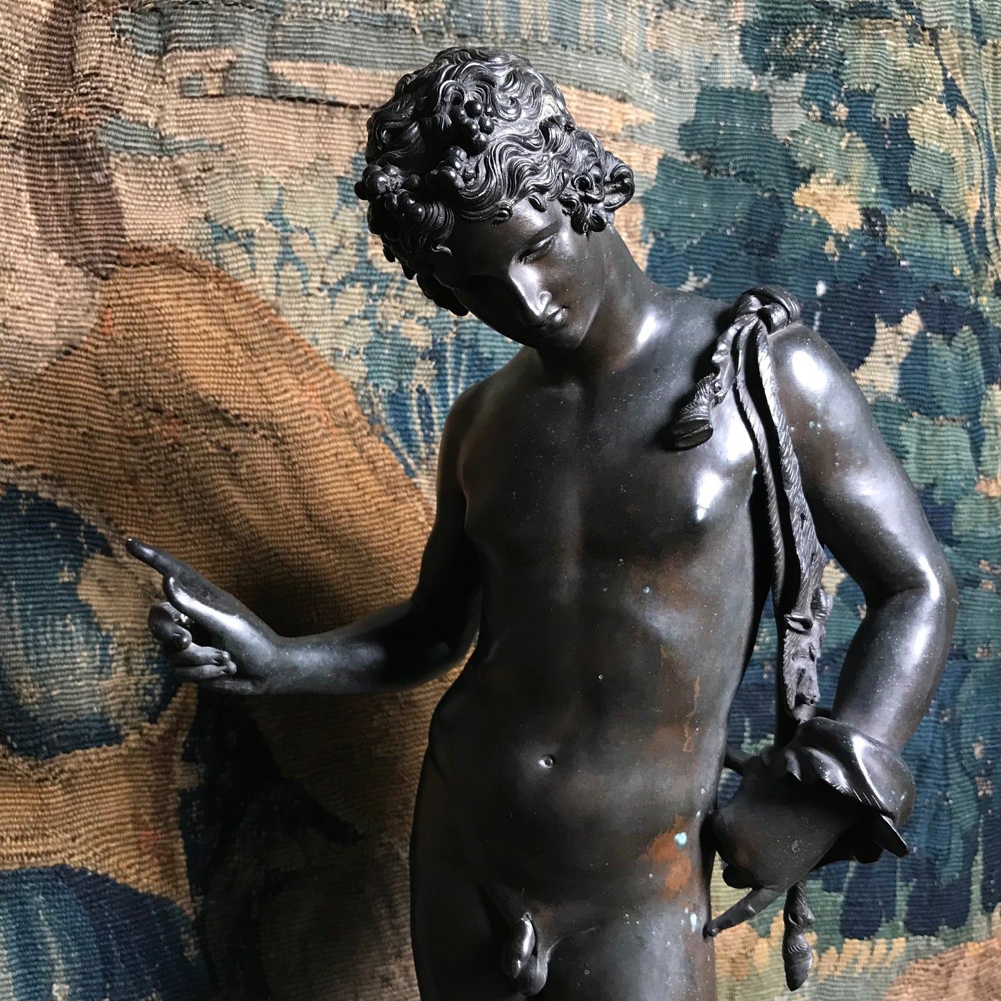 “Narcissus” Bronze by Sabatino de Angelis & Fils dated 1889