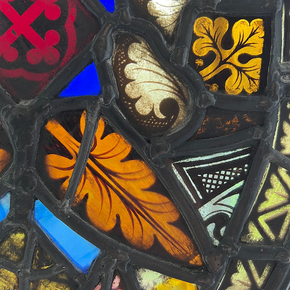 18th Century Medieval Stained Glass Window Roundel