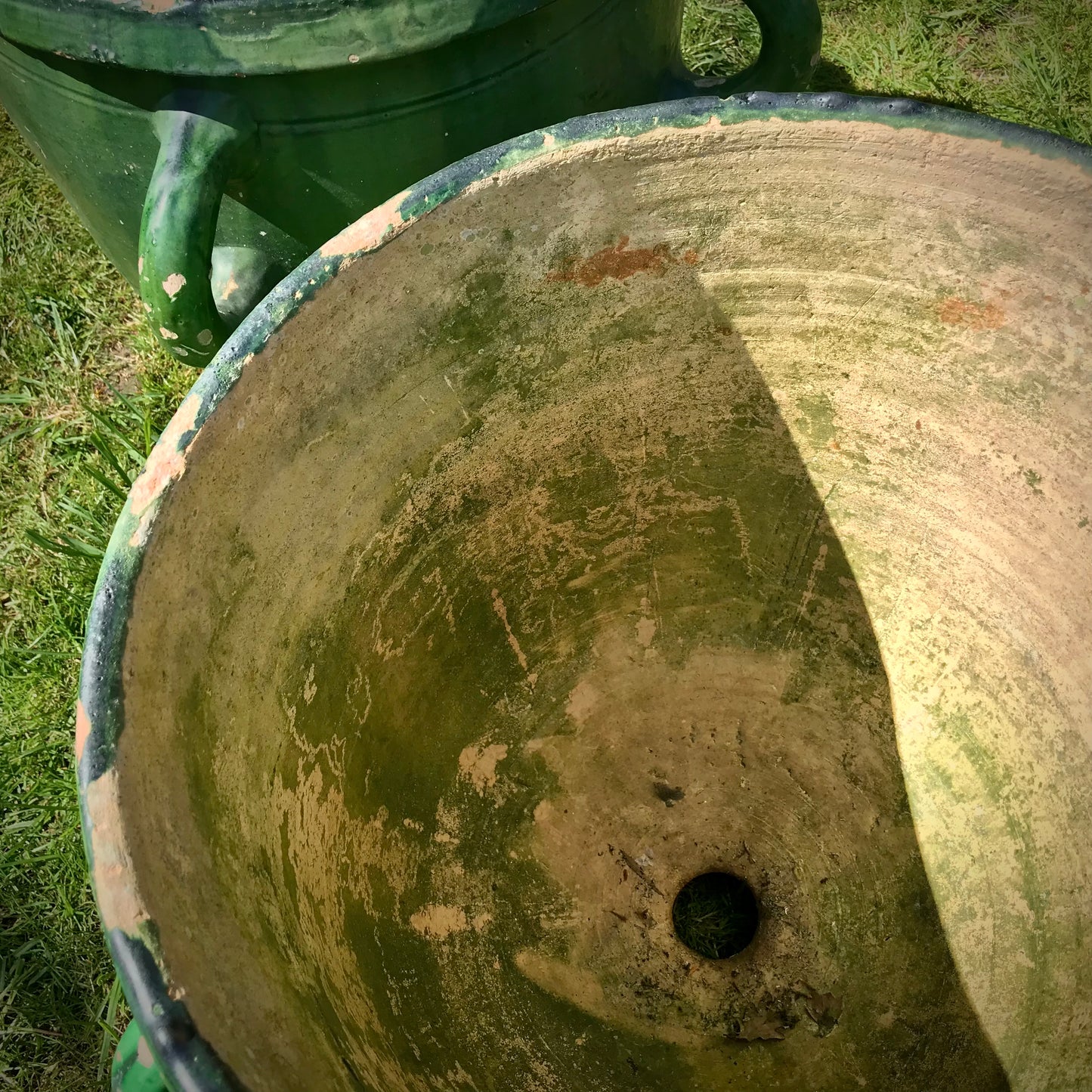 Pair of Green Glazed Castelnaudary Citrus Jardinieres c.1850