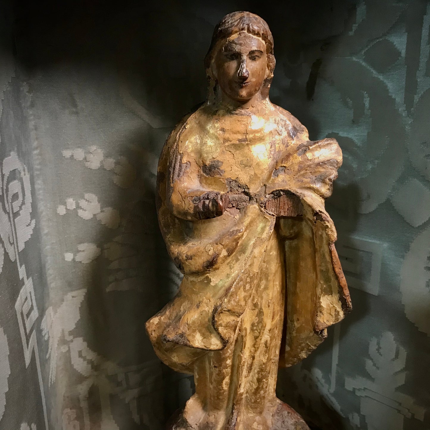 Italian Tabernacle c. 1750 with Early Virgin Mary Icon
