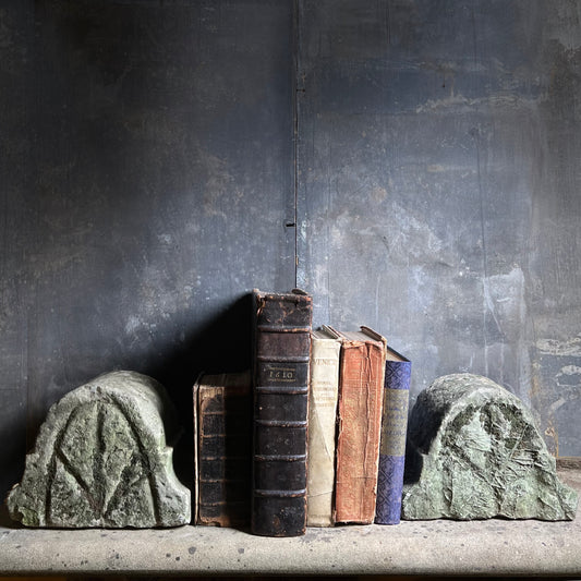 Pair of Medieval York Minster Shaped Gabel Coping Stone Bookends