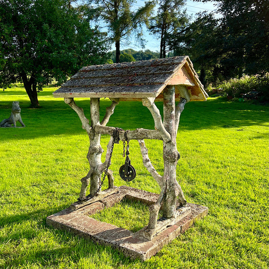 French Faux Bois Wishing Well Early 20th Century