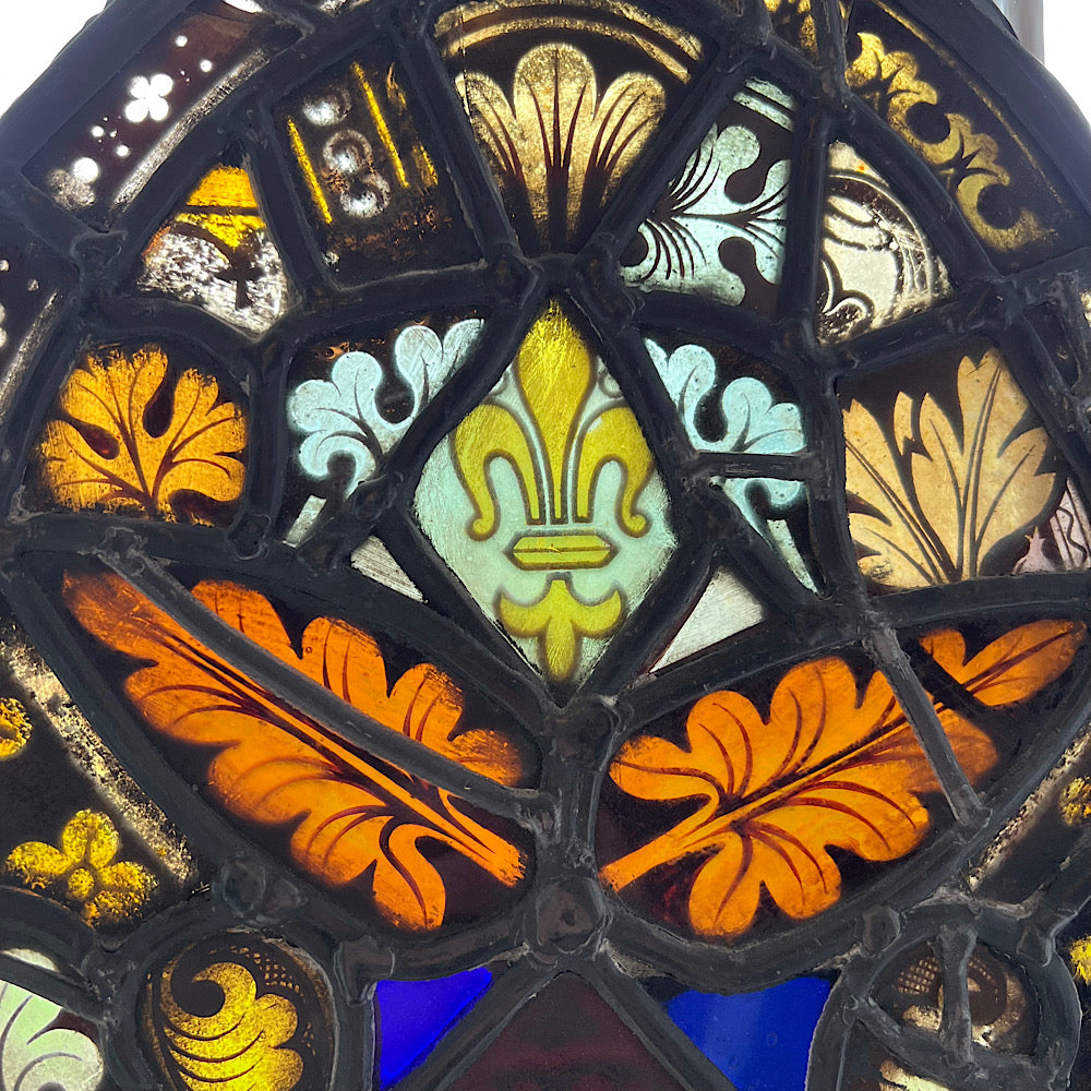 18th Century Medieval Stained Glass Window Roundel
