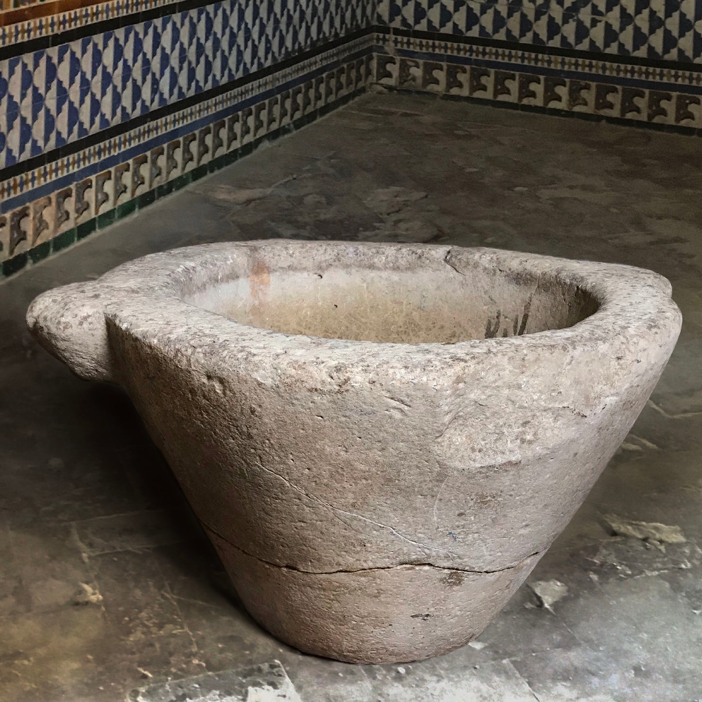A Monumental Medieval Marble Mortar