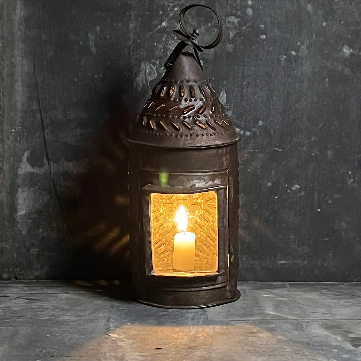 18th Century Iron Pendant Lantern Lg