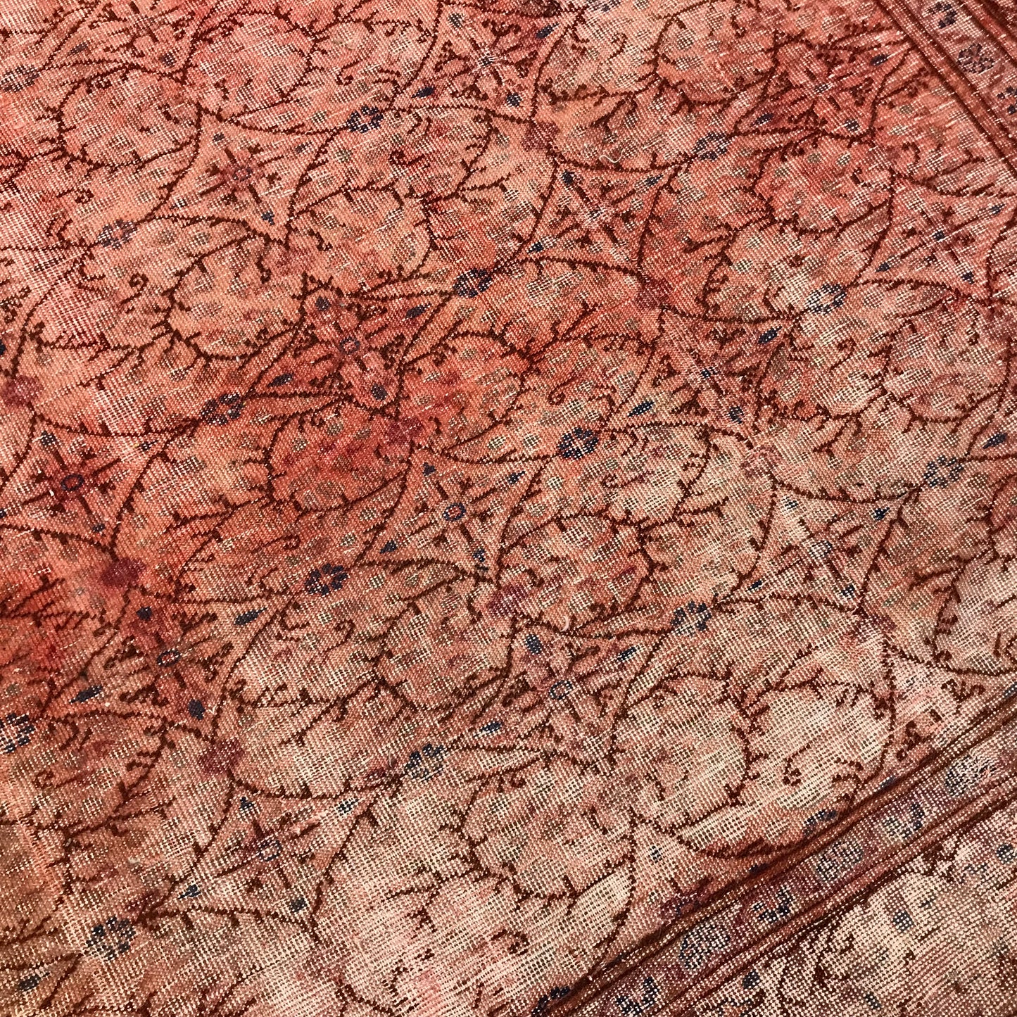 Antique Artisan Re-Worked Turkish Carpet Faded Red