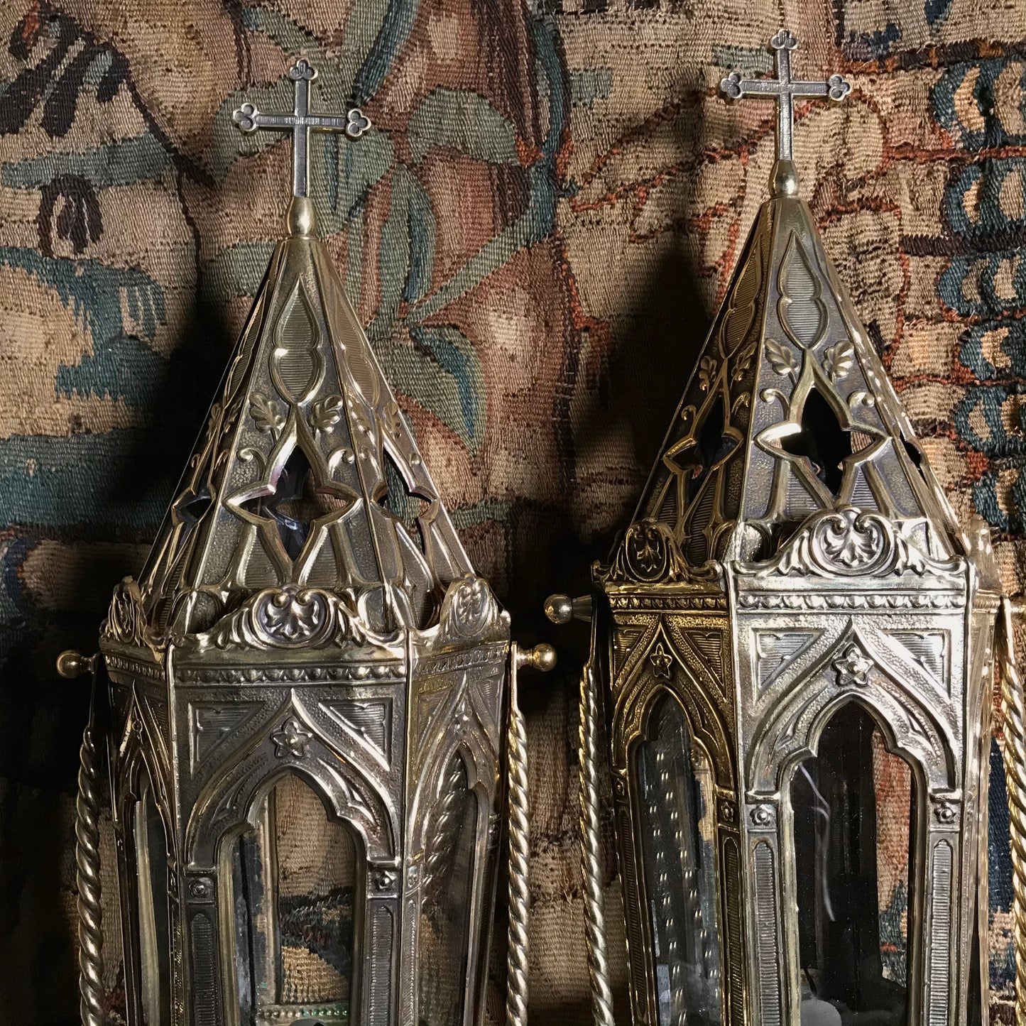 Neo-Gothic Processional Candle Lanterns c.1840-1860