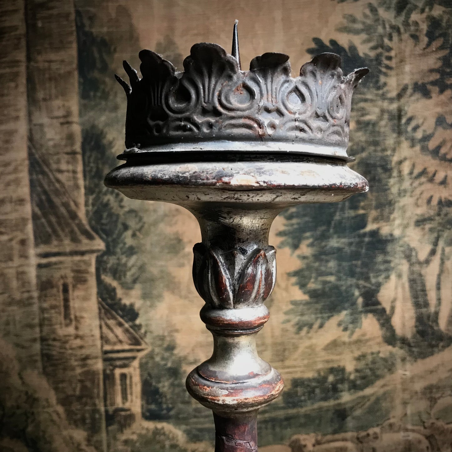 Pair of Venetian Baroque Silver Gilded Candlesticks c.1760