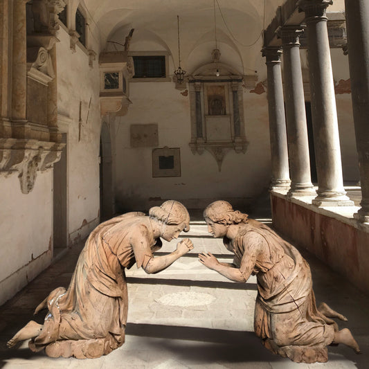 Italian 18th c. Life Size Praying Angels