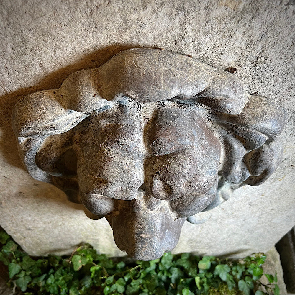 Large Stone Lion Wall Fountain c. 20th Century and Earlier