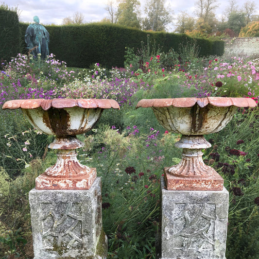 Pair of Handyside Urns with Aesthetic Movement Plinths c.1870