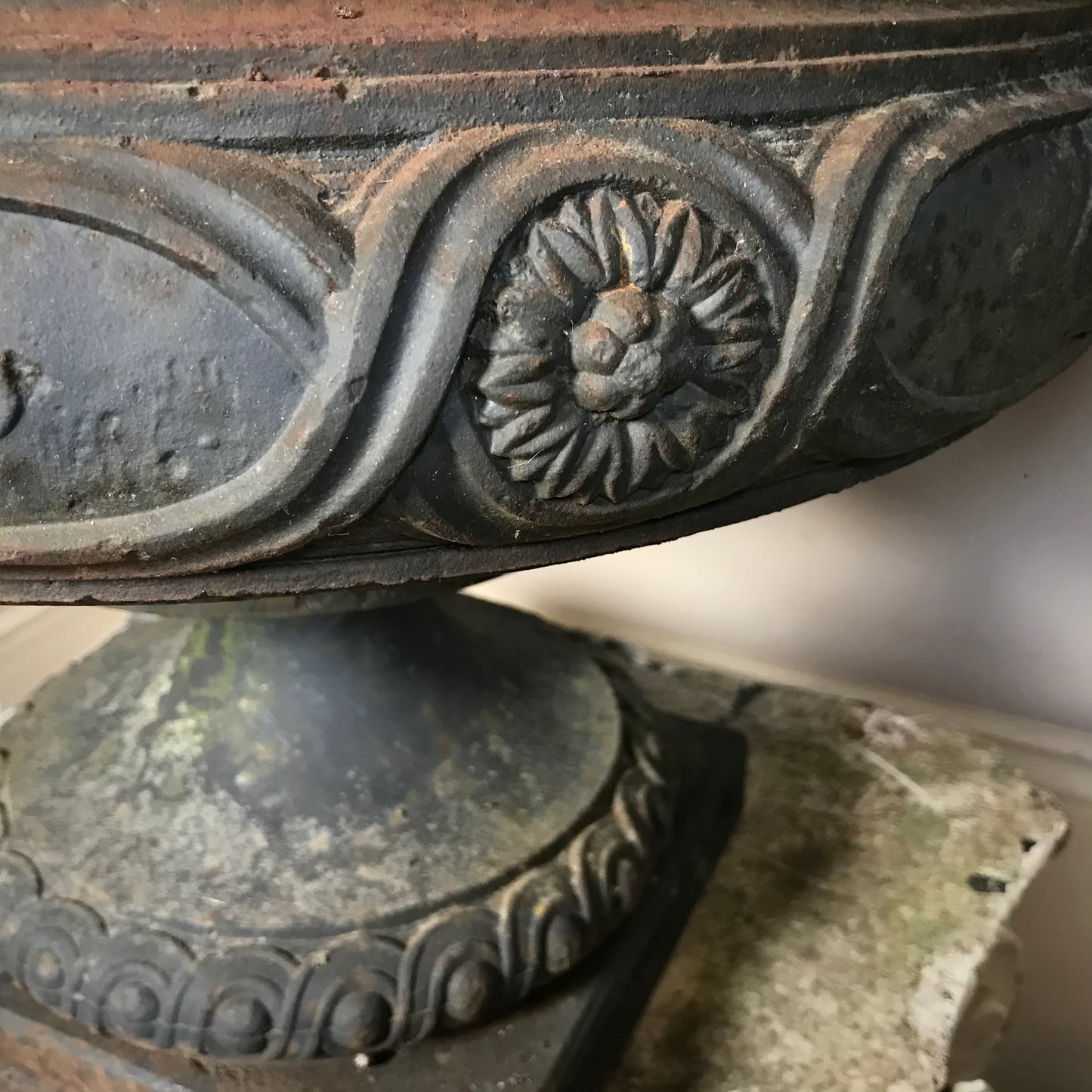 Pair of Grand Scale Cast Iron Urns