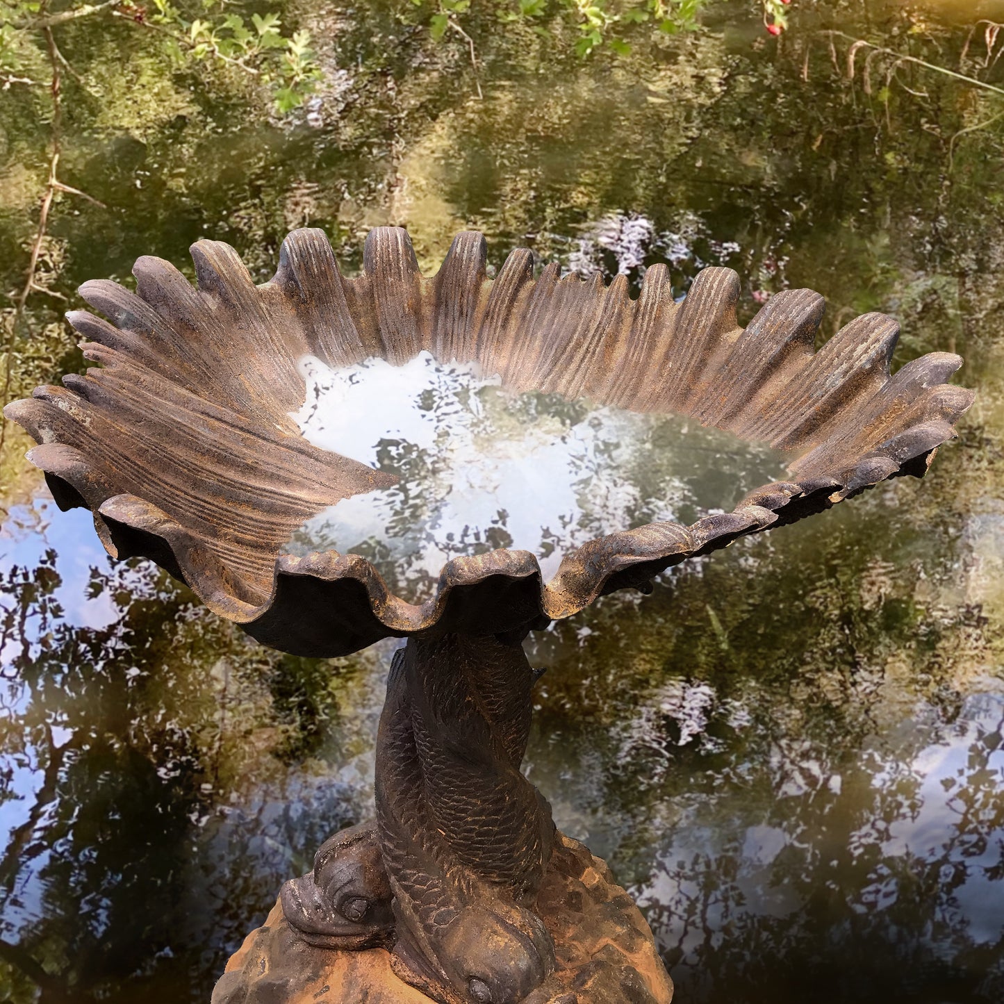 Scalloped Shell and Dolphin Fountain by Andrew Handyside c.1870