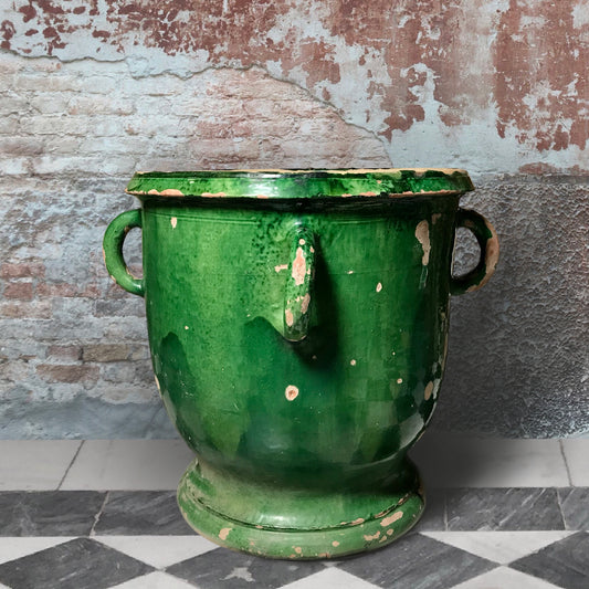 A Huge Green Glazed Castelnaudary Citrus Jardiniere c.1850
