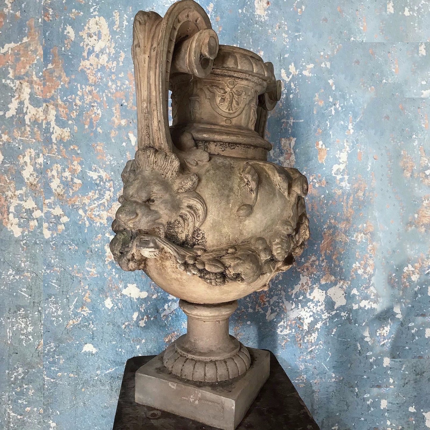 Jean Garouste Terracotta Lions Head Urn c.1890