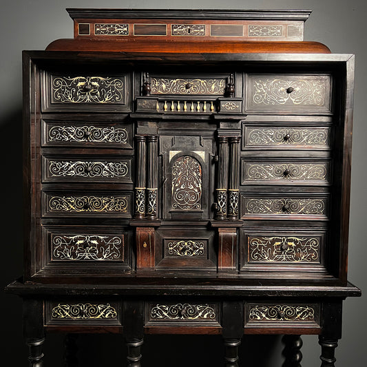 Italian Ebonised and Ivory Inlaid Cabinet on Stand c.1680