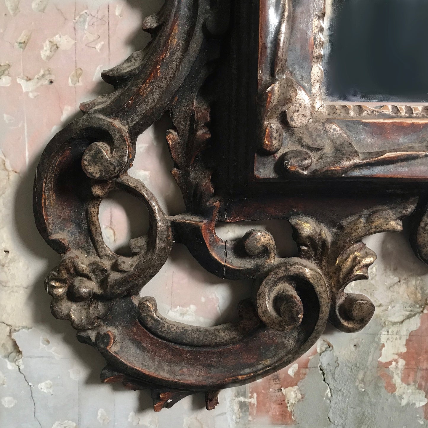 19th Century Venetian Carved Wood Pierced Mirror