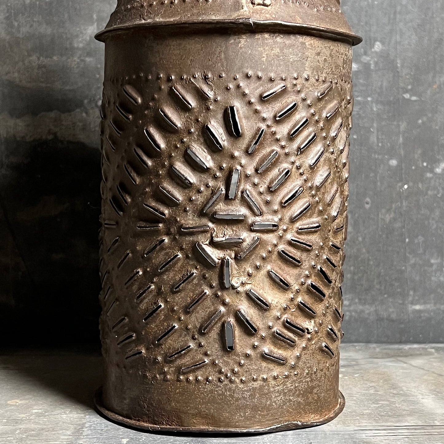 18th Century Iron Pendant Lantern Lg