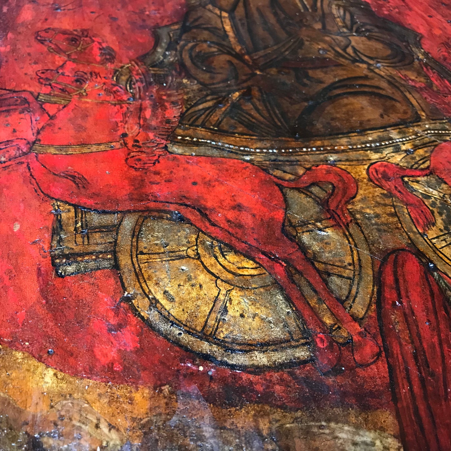 Icon Painting depicting the Fiery Ascent of the Prophet Elijah, Russian School 17th Century and later