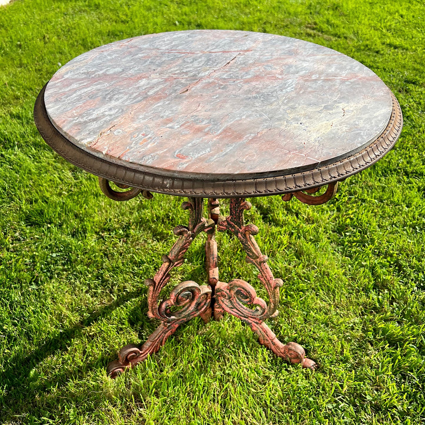 French Cafe/Occasional Table with Portasanta Breccia Marble Top c.1870