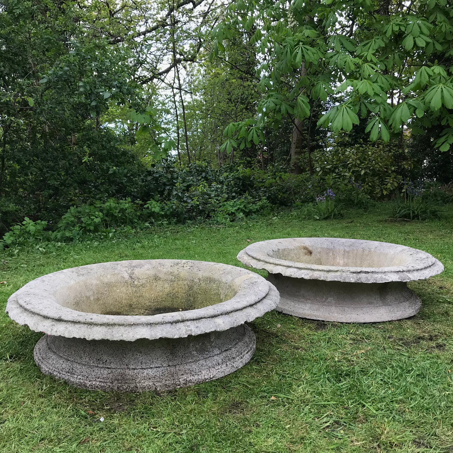 A Grand Scale Pair of Mid-20th Century Tazza Urns