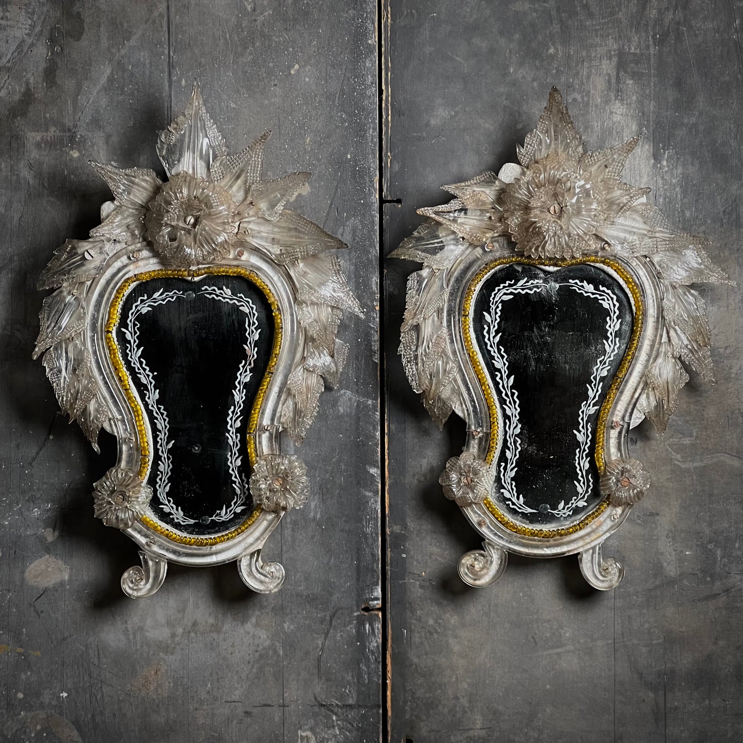 A Pair of Petite Venetian Murano Mirrors c.1890