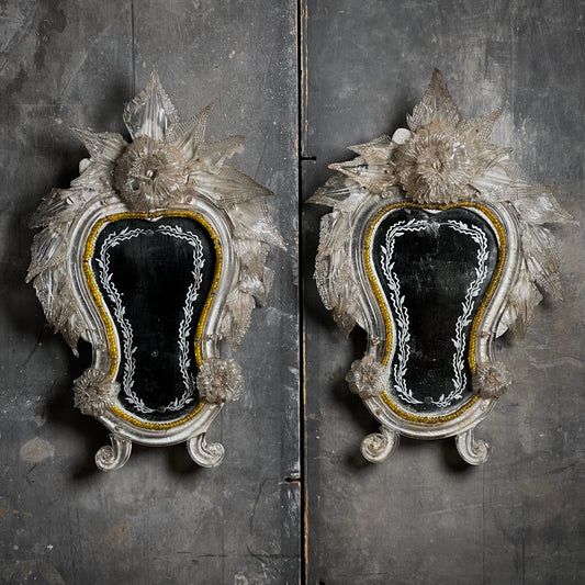 A Pair of Petite Venetian Murano Mirrors c.1890
